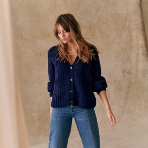 Sezane Basil cardigan, navy, size XS